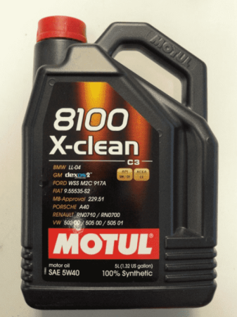 Масло моторное Motul 8100 X-clean 5W40 С3 синтетическое 5л 109762