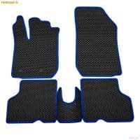 Коврики салона Rezkon EVA резиновые для Renault Kaptur (2016-2023) с синим кантом № 9029035103