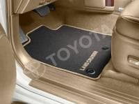 Коврики салона текстильные оригинальные для Toyota Land Cruiser Prado 150 5 мест (2013-2025) черный с бежевым № PZ410J2350FN