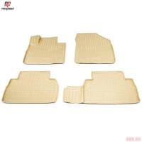 Коврики 3D салона для Hyundai Santa Fe (2018-2020) (5 мест) бежевые № NPA11-C31-530-B