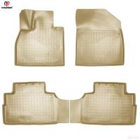 Коврики салона 3D для Hyundai Palisade (2020-2024) (7 мест.) бежевые № NPA11-C31-480-B