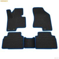 Коврики салона 3D Eva ромб резиновые Kia Sportage (2010-2015) с синим кантом № 9221040203