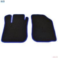 Коврики салона резиновые передние EVA для Lada (ВАЗ) Largus (2012-2025) соты с синим кантом, 2 шт. № EVAS.0744.03