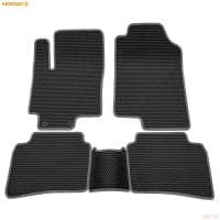 Коврики салона Rezkon EVA cоты резиновые для Kia Rio (2017-2023) с серым кантом № 9121020302