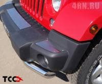 Накладки на передний бампер (шлифованные) (комплект 3шт.) для Jeep Wrangler 3дв. (2014-2017) № JEEPWRAN3D3614-22