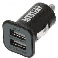 Прикуриватель(переходник) MYSTERY MUC-2/3A, 2 USB для заряда плеера,телефона, КПК