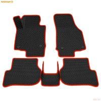 Коврики салона 3D EVA ромб резиновые для Skoda Octavia A5 (2009-2013) с красным кантом № 9230010104