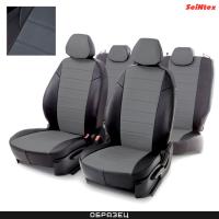 Чехлы из экокожи для Lada (ВАЗ) Granta седан (2024-2025) 40/60, серые № 317432