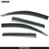 Дефлекторы боковых окон для Nissan Qashqai (2014-2021) с нержавеющим молдингом № AWI-WV-16