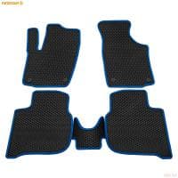 Коврики салона EVA cоты резиновые для Volkswagen Polo (2020-2025) с синим кантом № 9035020203