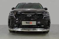 Защита передняя нижняя (овальная с ДХО) 75х42 мм KIA Sorento 2020-2024 арт. KIASOR20-18