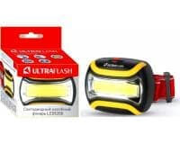 Фонарь Ultraflash налобный. черный. 3 Вт COB LED, 3 режима, пластик, пакет LED5380