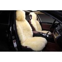 Накидка из натурального меха (овчина, длинный ворс, цельная шкура, Австралия) № D014