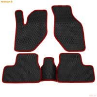 Коврики салона Rezkon EVA резиновые для Lada (ВАЗ) Kalina (2004-2013) с красным кантом № 9039030104