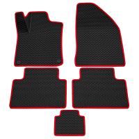Коврики салона 3D Eva ромб резиновые для Geely Coolray (2020-2025) с красным кантом № 9217025104
