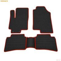 Коврики салона Rezkon EVA резиновые для Kia Rio (2017-2023) с красным кантом № 9021020304