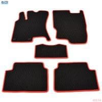 Коврики салона резиновые EVA для Nissan Qashqai (2007-2014) соты с красным кантом № EVAS.0475.02