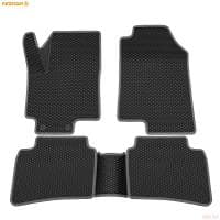 Коврики салона 3D EVA ромб резиновые для Hyundai Solaris (2017-2022) с серым кантом № 9220050202