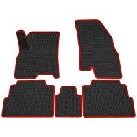 Коврики салона 3D Eva ромб резиновые для Chery Tiggo 7 Pro (2020-2024) с красным кантом № 9211036104