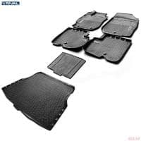 Комплект ковриков салона и багажника для Nissan Almera G15 седан (2013-2018) № K14101001-2