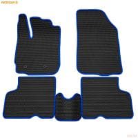 Коврики салона EVA резиновые соты для Renault Duster 4x4 (2012-2020) с синим кантом № 9129005103
