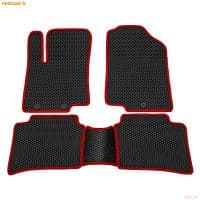 Коврики салона Rezkon EVA резиновые для Kia Rio (2011-2016) с красным кантом № 9021020204