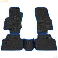 Коврики салона Rezkon EVA cоты резиновые для Volkswagen Tiguan (2017-2023) с синим кантом № 9035025203