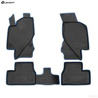 Коврики салона для Lada (ВАЗ) Granta (2011-2018) с синим кантом № KANT.NLC.52.25.210k.bl