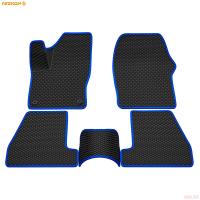 Коврики салона 3D EVA Ромб резиновые для Ford Focus 3 (2011-2018) синим кантом № 9216010203