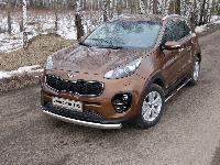 Защита передняя нижняя (овальная) 75х42 мм KIA Sportage (QL) 2016-2018 арт. KIASPORT16-20