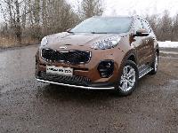 Защита передняя нижняя 42,4 мм KIA Sportage (QL) 2016-2018 арт. KIASPORT16-19