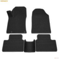 Коврики салона 3D EVA ромб резиновые для Kia Ceed (2018-2025) с серым кантом № 9221005302