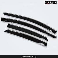 Дефлекторы боковых окон V-Star для BMW X5 E70 (2007-2013) с хромированным молдингом № CHR27039