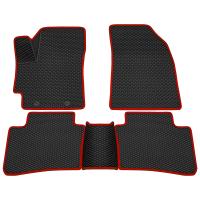 Коврики салона 3D Eva ромб резиновые для для Hyundai Creta (2021-2025) с красным кантом № 9220065204