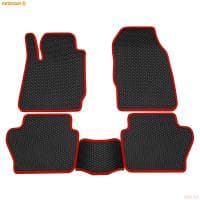 Коврики салона Rezkon EVA резиновые для Ford Fiesta (2015-2017) с красным кантом № 9016005204
