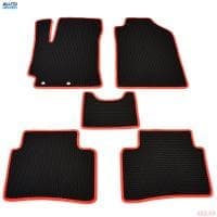 Коврики салона резиновые EVA для Hyundai Solaris (2017-2022) соты с красным кантом № EVAS.0273.02