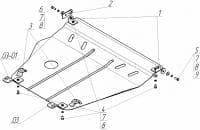 Защита двигателя и КПП для Honda Civic V (1991-1995) № 00801