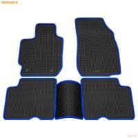 Коврики салона Rezkon EVA резиновые для Nissan Almera (2013-2018) с синим кантом № 9025005203