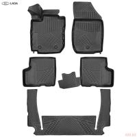 Коврики салона оригинальные для Lada (ВАЗ) Largus Cross FL (2021-2025) 7 мест. № 8460055291