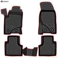 Коврики салона для Lada (ВАЗ) Niva Travel (2020-2025) с красным кантом № KANT.NLC.52.17.210.rd