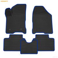 Коврики салона 3D EVA ромб резиновые для Lada (ВАЗ) Vesta (2022-2025) c cиним кантом № 9239045203