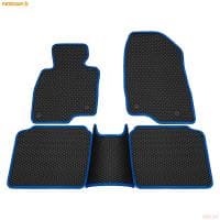 Коврики салона Rezkon EVA cоты резиновые для Mazda 6 (2013-2025) с синим кантом № 9023015203