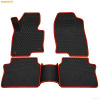 Коврики салона 3D EVA ромб резиновые для Mazda CX-5 (2017-2025) с красным кантом № 9223020204