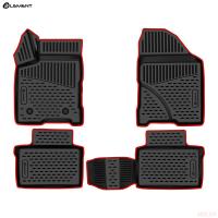 Коврики салона 3D для Lada (ВАЗ) Vesta (2022-2025) с красным кантом № KANT.ELEMEN3DA6732121.rd