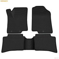 Коврики салона 3D EVA ромб резиновые для Kia Rio (2011-2016) с черным кантом № 9221020201