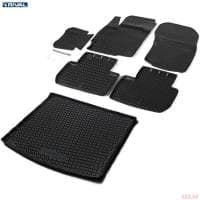 Комплект ковриков салона и багажника для Mitsubishi Outlander багажник с органайзером (2012-2022) № K14002002-3