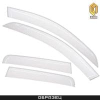 Дефлекторы окон шелкография белые с хромированным молдингом для Volkswagen Tiguan (2006-2011) № 2010030403304CHR