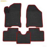 Коврики салона 3D EVA ромб резиновые для Lada (ВАЗ) Vesta (2022-2025) с красным кантом № 9239045204