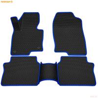 Коврики салона 3D EVA Ромб резиновые для Mazda CX-5 (2017-2025) с синим кантом № 9223020203