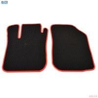 Коврики салона резиновые передние EVA для Lada (ВАЗ) Largus (2012-2025) соты с красным кантом, 2 шт. № EVAS.0744.02